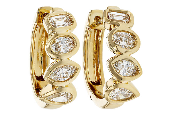 E285-18279: EARRINGS .68 TW FANCY CUT DIAS
