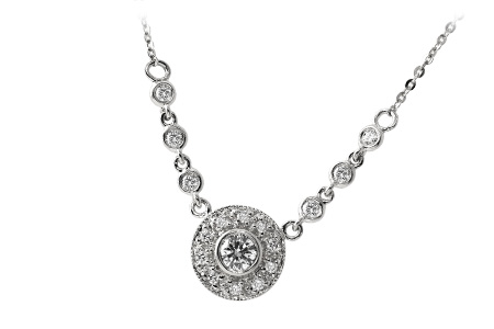 F015-25552: NECKLACE .17 BR .33 TW