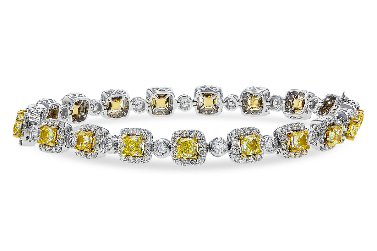 F284-31052: BRACELET 4.37 FANCY YELLOW DIAS 7.12 TW (7")
