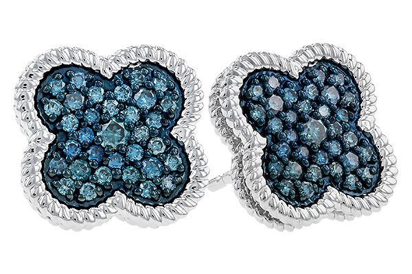 F284-31988: EARRINGS .50 TW BLUE DIAS