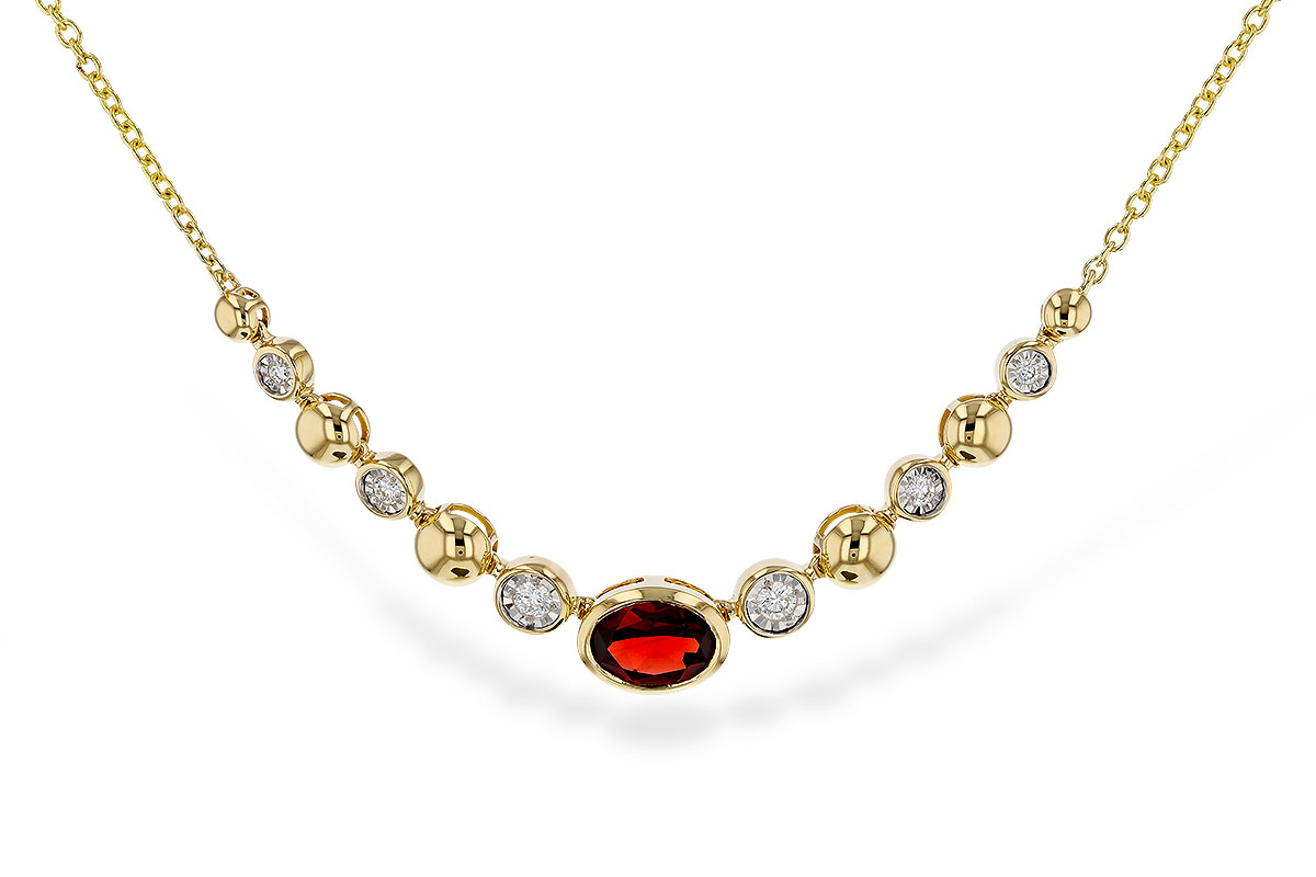 F284-34670: NECKLACE .88 GARNET 1.00 TGW (17")