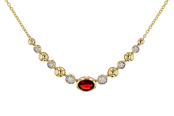 F284-34670: NECKLACE .88 GARNET 1.00 TGW (17")