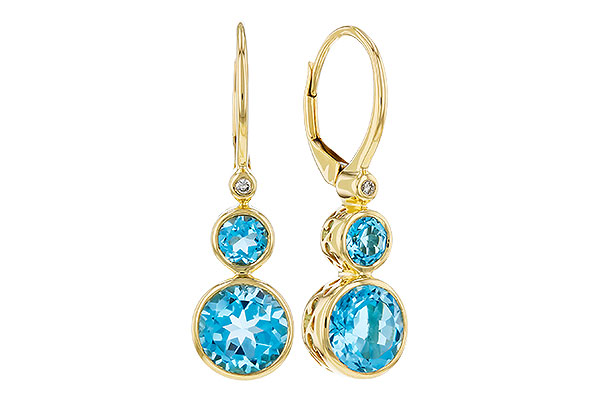F285-18306: EARR 3.25 TW BLUE TOPAZ 3.27 TGW (4MM/7MM BT)