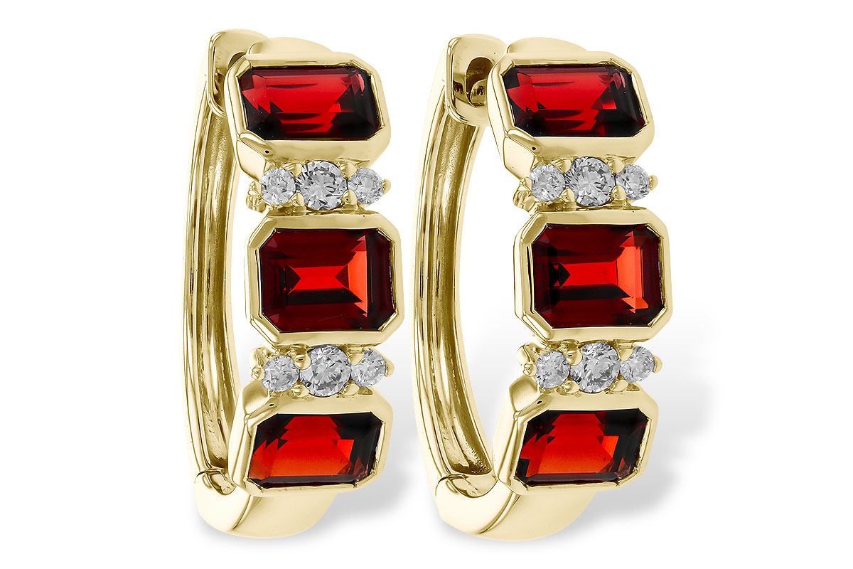 G284-29243: EARRING 1.50 TW GARNET 1.61 TGW