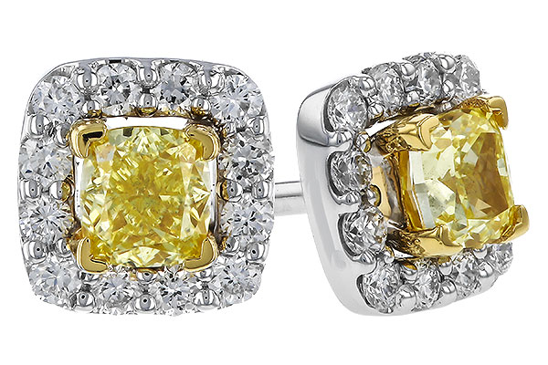 G284-31043: EARR .38 FANCY YELLOW DIAMONDS .54 TW