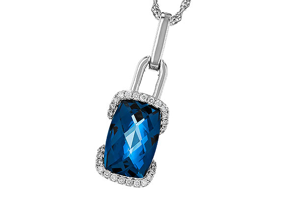 G284-35579: NECK 3.75 LONDON BLUE TOPAZ 3.90 TGW (12x8MM LBT)