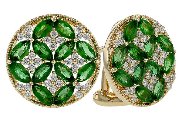H284-30106: EARRINGS 1.66 TW EMERALD 1.96 TGW