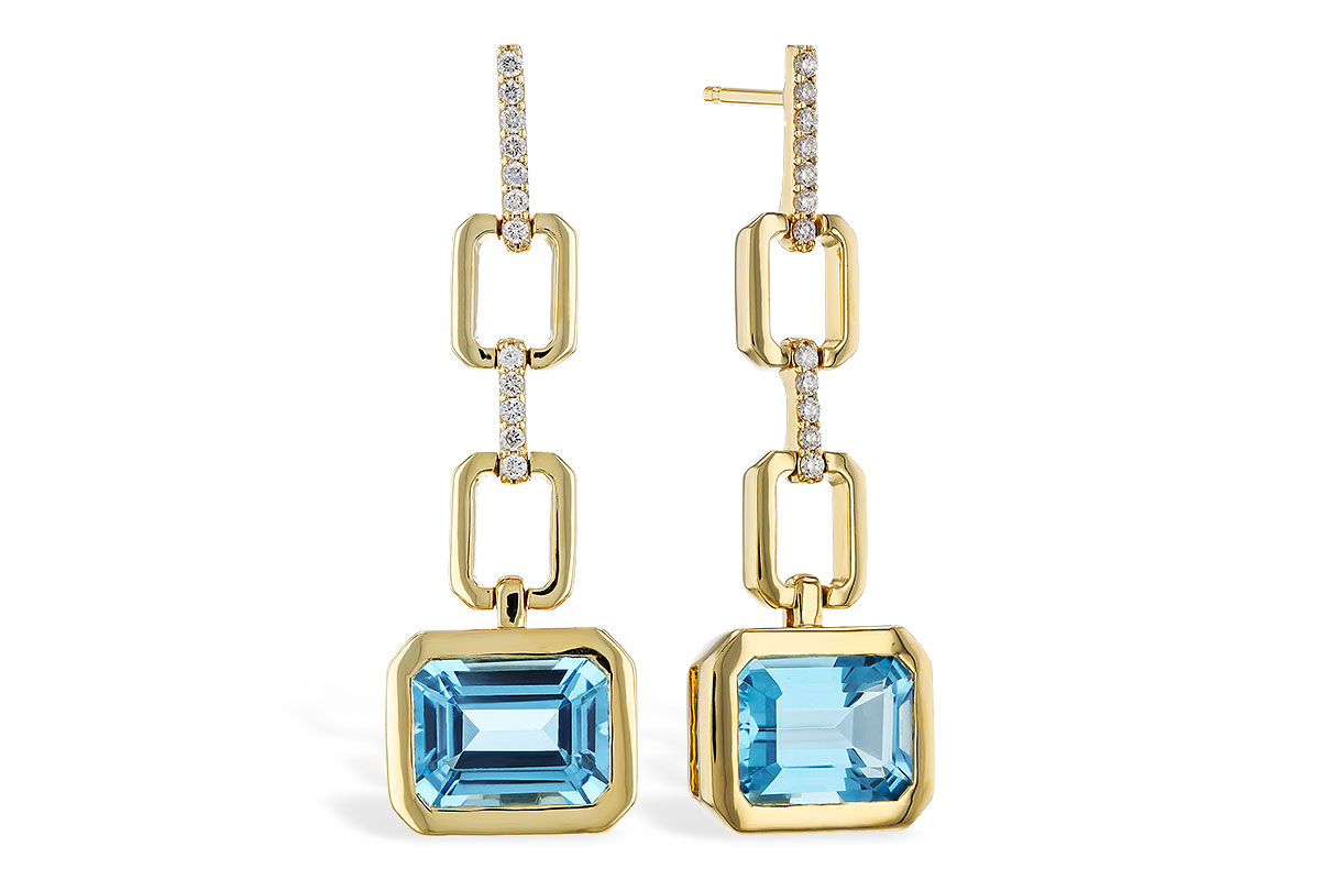 H284-31924: EARRINGS 3.20 BLUE TOPAZ 3.32 TGW (8x6MM BT)