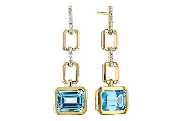 H284-31924: EARRINGS 3.20 BLUE TOPAZ 3.32 TGW (8x6MM BT)