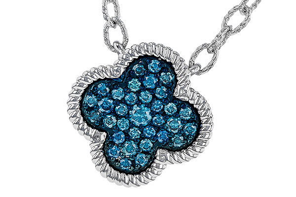H284-31979: NECKLACE .33 TW BLUE DIAMONDS