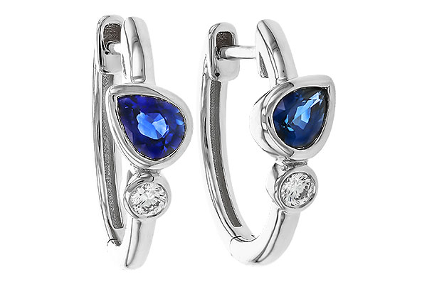 H284-31997: EARRINGS .51 SAPPHIRE .57 TGW