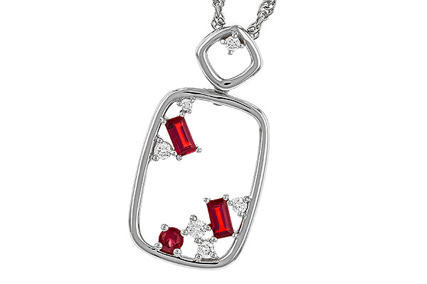 H284-32861: NECKLACE .33 TW RUBY .44 TGW