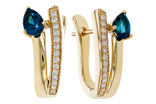 H284-33797: EARR .88 LONDON BLUE TOPAZ 1.08 TGW (6x4MM LBT)