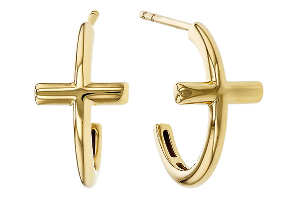 H284-34652: GOLD EARRINGS (14MM)