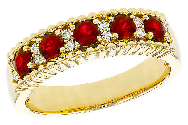 H284-35615: LDS WED RG .60 TW RUBY .72 TGW
