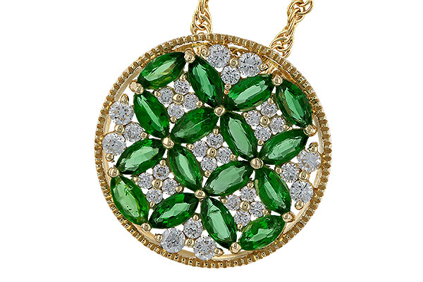 K284-29270: NECK 1.02 EMERALD TW 1.32 TGW