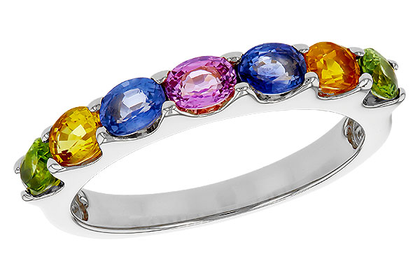 K284-30124: LDS WED RG 1.54 TW MULTI-COLOR SAPPHIRE