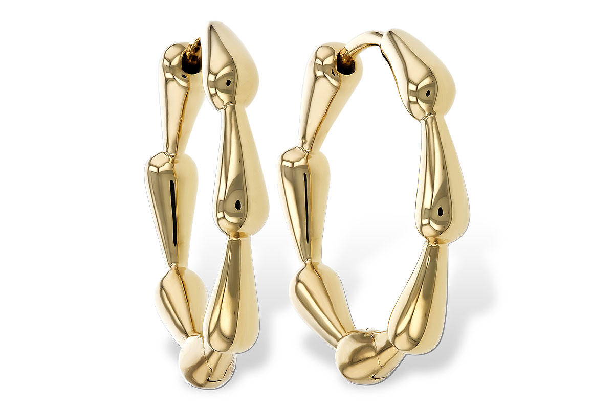 K284-32870: GOLD EARRINGS (21MM)