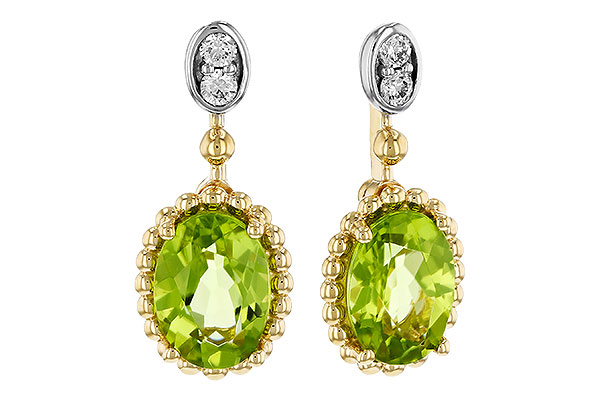 K284-34706: EARR 1.36 TW PERIDOT 1.42 TGW (7x5MM OV)