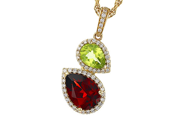 K284-35588: NECKLACE 2.74 SEMI-PREC (GAR,PER) 2.95 TGW