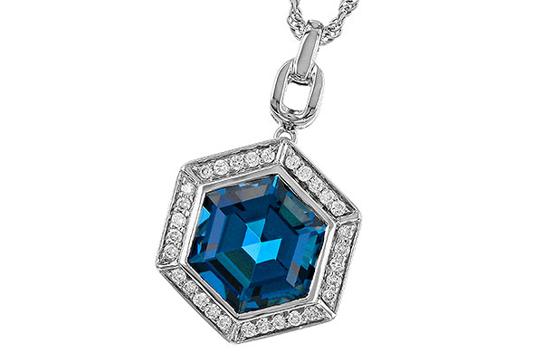 L284-29233: NECK 3.40 LONDON BLUE TOPAZ 3.55 TGW (9MM LBT)