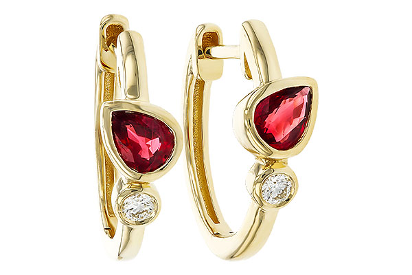 L284-31997: EARRINGS .48 RUBY .54 TGW