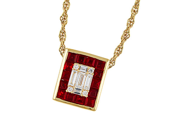 L284-34688: NECKLACE .82 RUBY TW 1.00 TGW