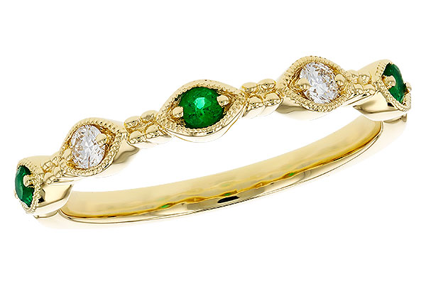 L285-18351: LDS WED RG .10 TW EMERALD .19 TGW