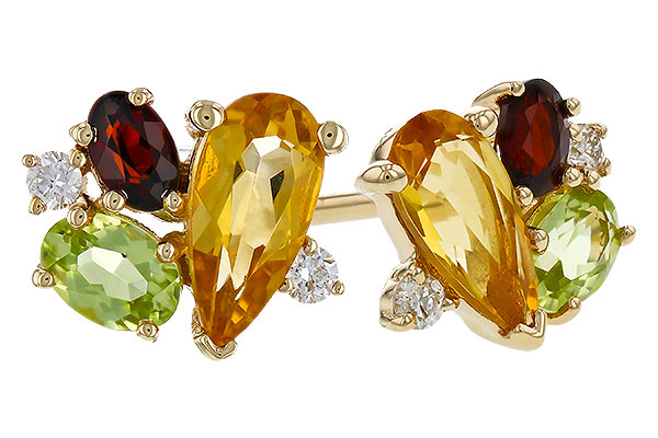 M284-30124: EARRINGS .66 SEMI PREC (CIT,PER,GAR) .70 TGW