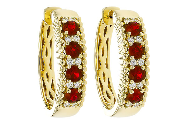 M284-35615: EARRINGS .54 TW RUBY .66 TGW